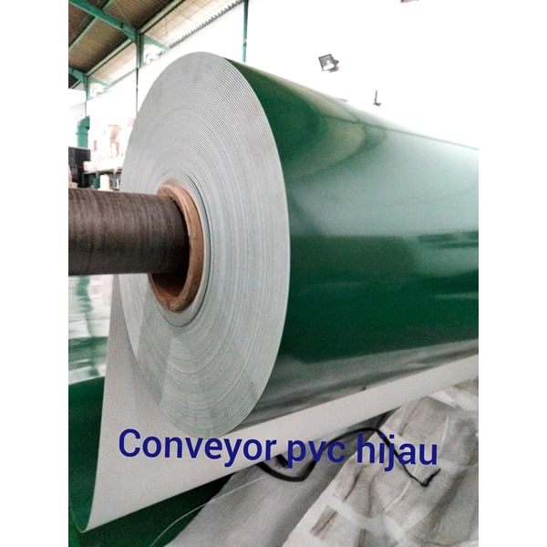 Sistem  Conveyor belt PVC hijau 